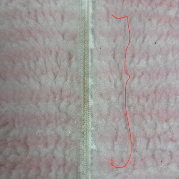 Vtg 80s Girl 0-6 Mth 1 piece Bunting Pram Fleece Suit Hood Zip Stripes Cuff USA - Picture 13 of 16